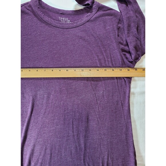 Time & Tru 2-Pack Long Sleeve Tees Size Medium 8-10 Purple Pearl & Cream Basics - Picture 5 of 7